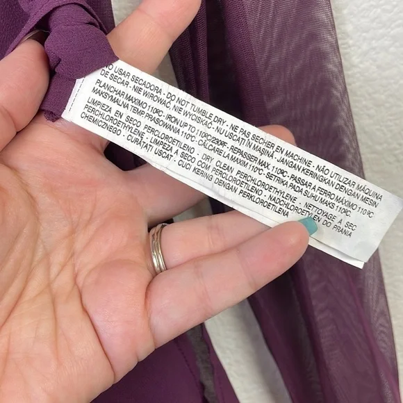 Zara sheer purple long sleeve blouse with ruffle detail size S - Picture 6 of 7